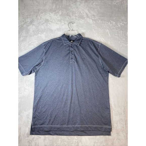 FootJoy FJ X-Large Men's Golf‎ Polo Shirt Blue Heather Short Sleeve Embroidered - Picture 1 of 7